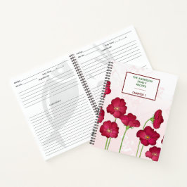 Modern Red Poppies Mönster Family Recipe Bok