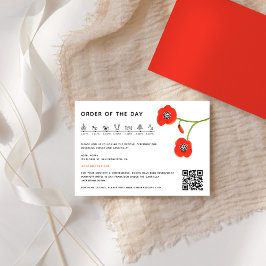 Modern Red Poppy Bröllop Timeline-kuvert Tilläggskort