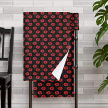 Modern Red Poppy Mönster på Black