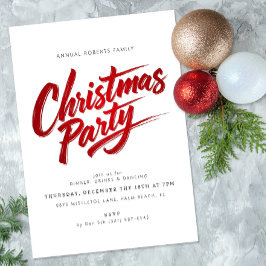 Modern Red Push Script-julfest-inbjudan Inbjudningar