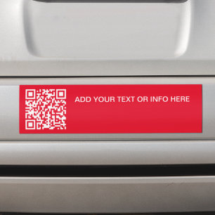 Modern Red QR Code & Text Branding Corporate Car Bildekal