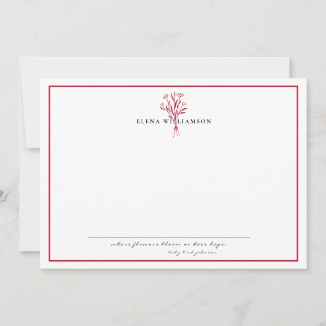 Modern Red Ram - Flowers & Hope Personlig Anteckningskort (Framsida)