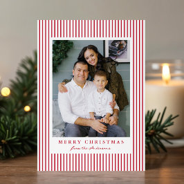 Modern Red Rand God jul 2 Photo Julkort