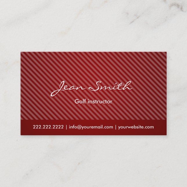 Modern Red Rand Golf Affärskort Visitkort (Framsida)