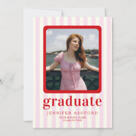 Modern Red & Rosa Rand 2 Photo Studenten Meddelande