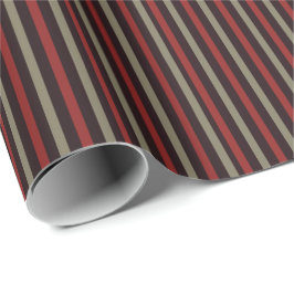 Modern Red Sage Black Stripe Christmas Presentpapper