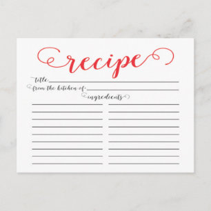 Modern Red Script Möhippa Recification Cards Vykort