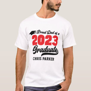 Modern Red Script Proud PAPPA från 2023 Student T Shirt