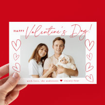 Modern Red Script Valentine Day Photo