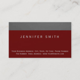 Modern Red Simple Plain Affärskort Visitkort