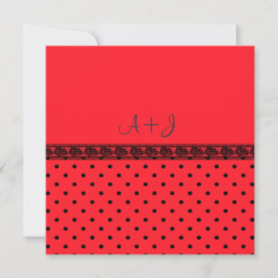 MODERN RED SNÖRE SPOT WEDING INVITATION INBJUDNINGAR