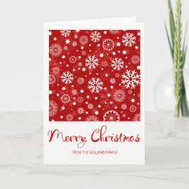 Modern Red Snowflake God jul Greeting Card Helgkort
