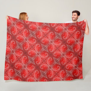 Modern Red Snowflake Mönster Fleecefilt