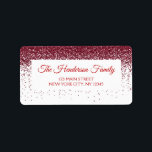 Modern Red Sparkly Glitter Elegant jul Adressetikett<br><div class="desc">Modern Red Sparkly Faux Elegant jul-etikett för julinbjudan eller julhälsningskort. Kontakta designern om du vill ha matchande artiklar.</div>