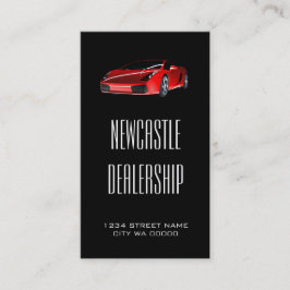 Modern Red Sports Car Dealert Visitkort