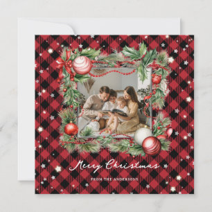 Modern Red Starry God jul Card Julkort