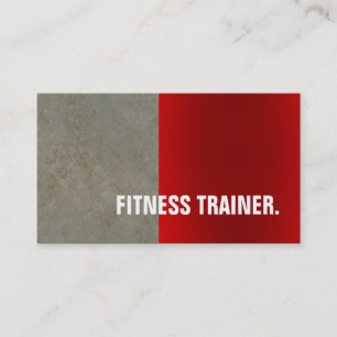 Modern Red Stone Wall Grått Fitness Trainer Visitkort