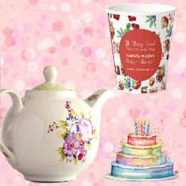 Modern Red Strawberry Blue Berry Sweet Shower Baby