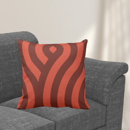 Modern Red Stripe Wave Mönster Kudde