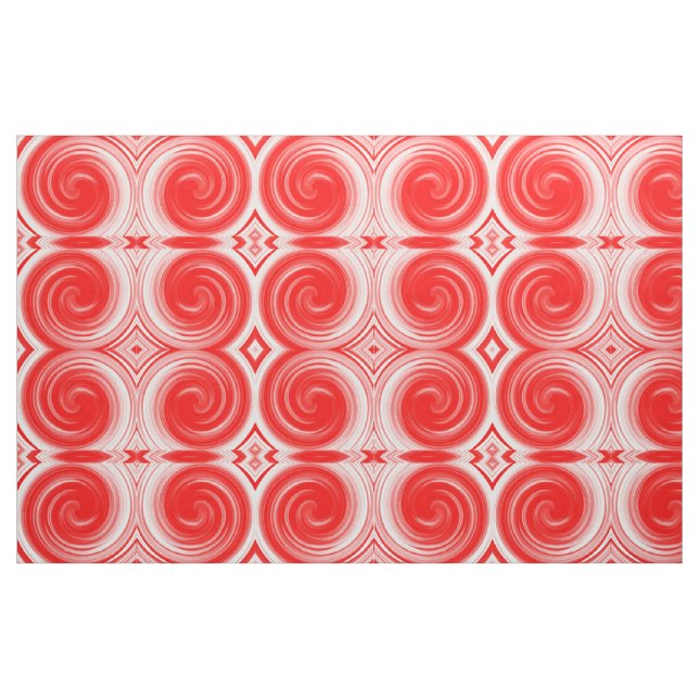 Modern Red Swirl Abstrakt Art Tyg (Fat Quarter)