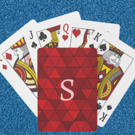 Modern Red Triangles Geometric Anpassningsbar Mono Casinokort