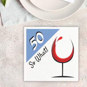 Modern Red Vin Glass 50:e Födelsedagsfesten Pappersservett
