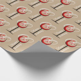 Modern Red Vin Glass Mönster 60:e födelsedagspress Presentpapper