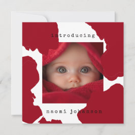 Modern Red Watercolor Baby-meddelande Inbjudningar