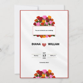 Modern Red Wedding-inbjudan Inbjudningar