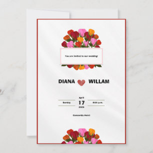 Modern Red Wedding-inbjudan Inbjudningar