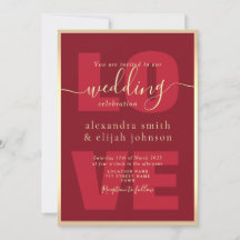 Modern Red Wedding Reception-inbjudan