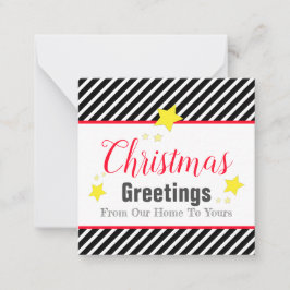 Modern Red White and Black Helgdag Thmet Anteckningskort