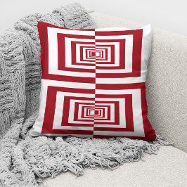 Modern Red White Geometric Kudde