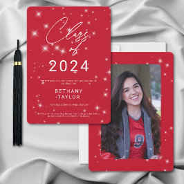 Modern Red & White Gnistra Studenten Meddelande