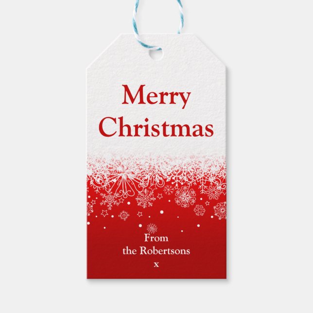 Modern Red White God jul Presentetikett (Framsidan)