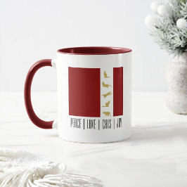 Modern Red White Guld-julkaffe Mugg