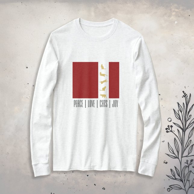 Modern Red White Guld-julklapp T Shirt (Skapare uppladdad)