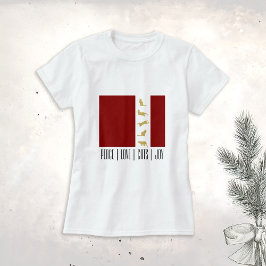 Modern Red White Guld-julklapp T Shirt