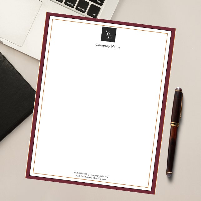 Modern Red White Guld med Business Logotyp Anteckningsblock (Skapare uppladdad)