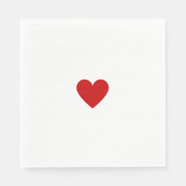 Modern Red White Heart Elegant Kärlek Chic Anpassn Pappersservett