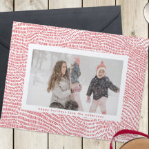 Modern Red & White-jul, foto-Lycklig i Ram