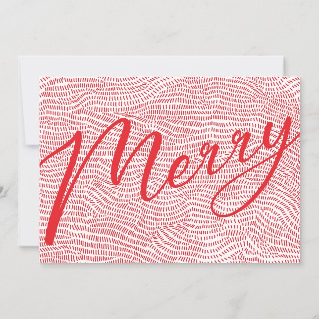 Modern Red & White jul Photo Lycklig Hol i Ram Julkort (Baksida)