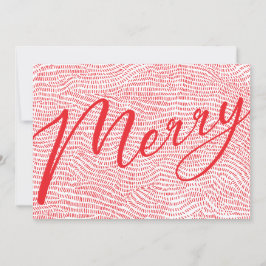 Modern Red & White jul Photo Lycklig Hol i Ram Julkort