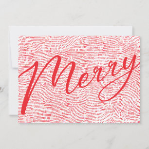 Modern Red & White jul Photo Lycklig Hol i Ram Julkort