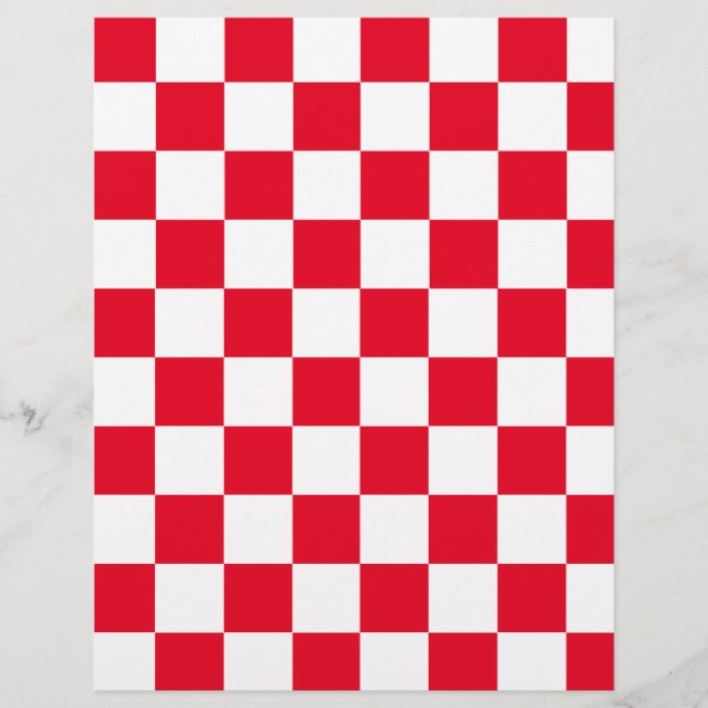 Modern Red White Kroatiska Checkers Scrapbook Papp (Framsida)