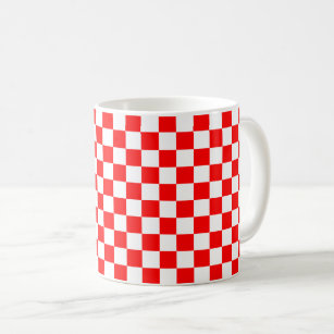 Modern Red White Kroatiska schaktbrädeskaffe Mugg