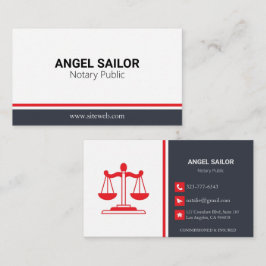 Modern Red & white Notary Public Services Business