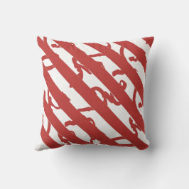 Modern Red White Rand Dekorativ kudde