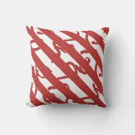 Modern Red White Rand Dekorativ kudde