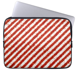 Modern Red White Rand Elegant Snyggt Mönster Laptop Fodral